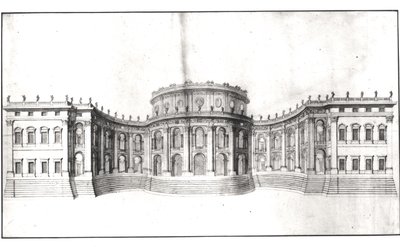 Primo progetto per il Louvre, elevazione della facciata est, da 